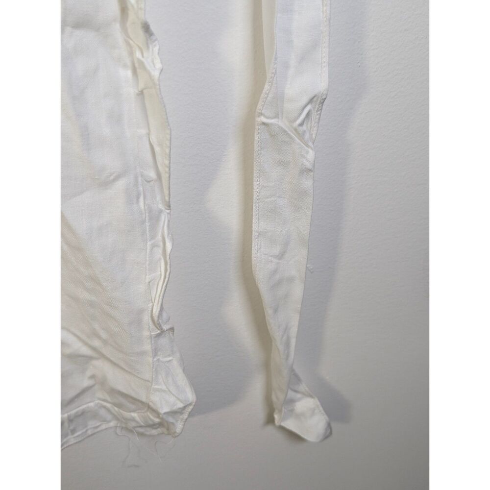 Vintage Embroidered Cottagecore Apron White Cotton Floral Ruffle New - Picture 8 of 9